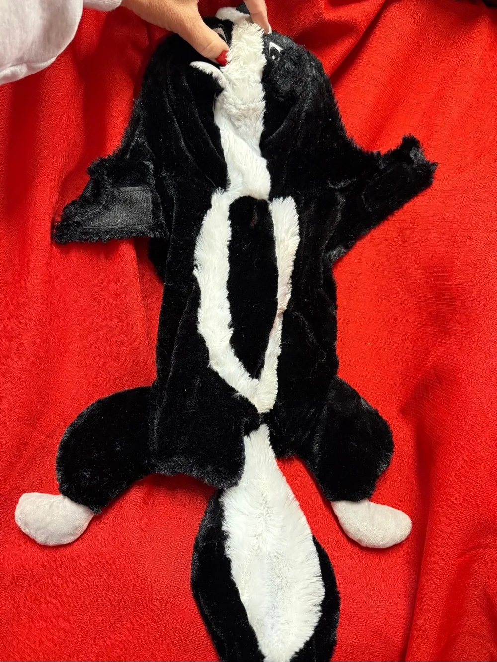Black & White Plush Skunk Dog Halloween Costume Sz M